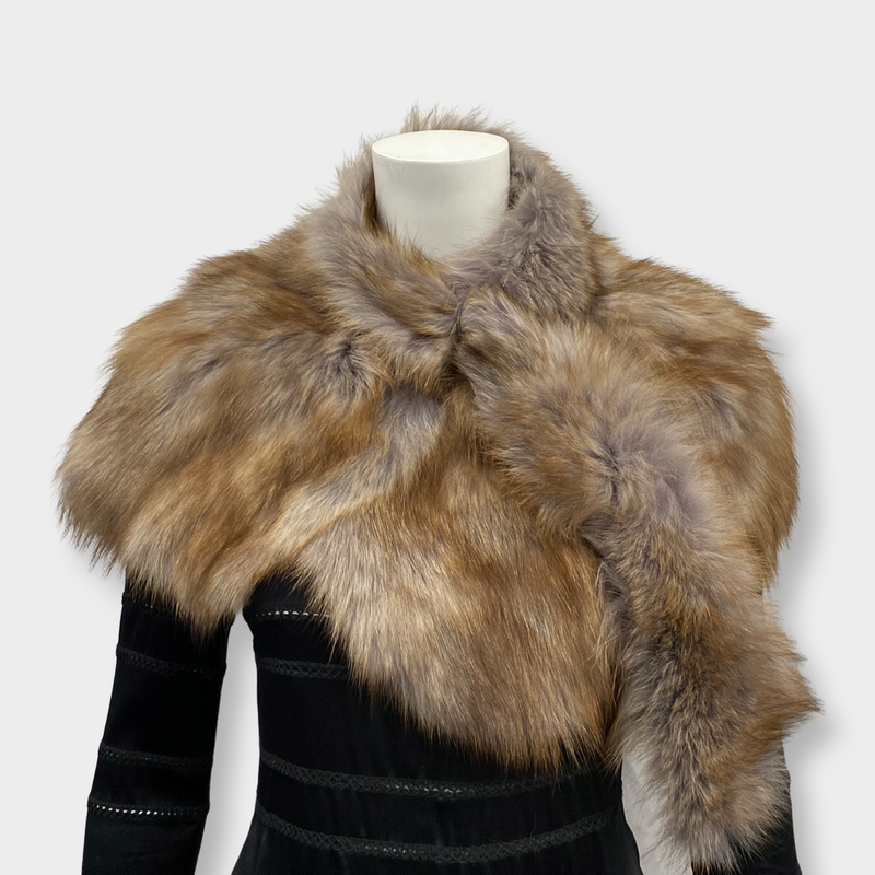 MARNI fox fur trimmed shawl