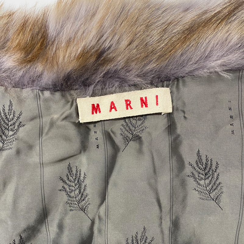 MARNI fox fur trimmed shawl