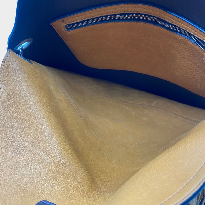 EMILIO PUCCI tan fringe detail suede and leather handbag