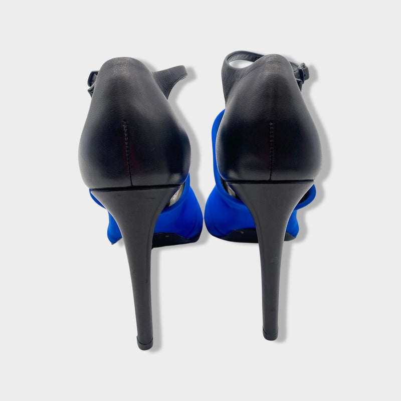 BALENCIAGA electric blue and black heels