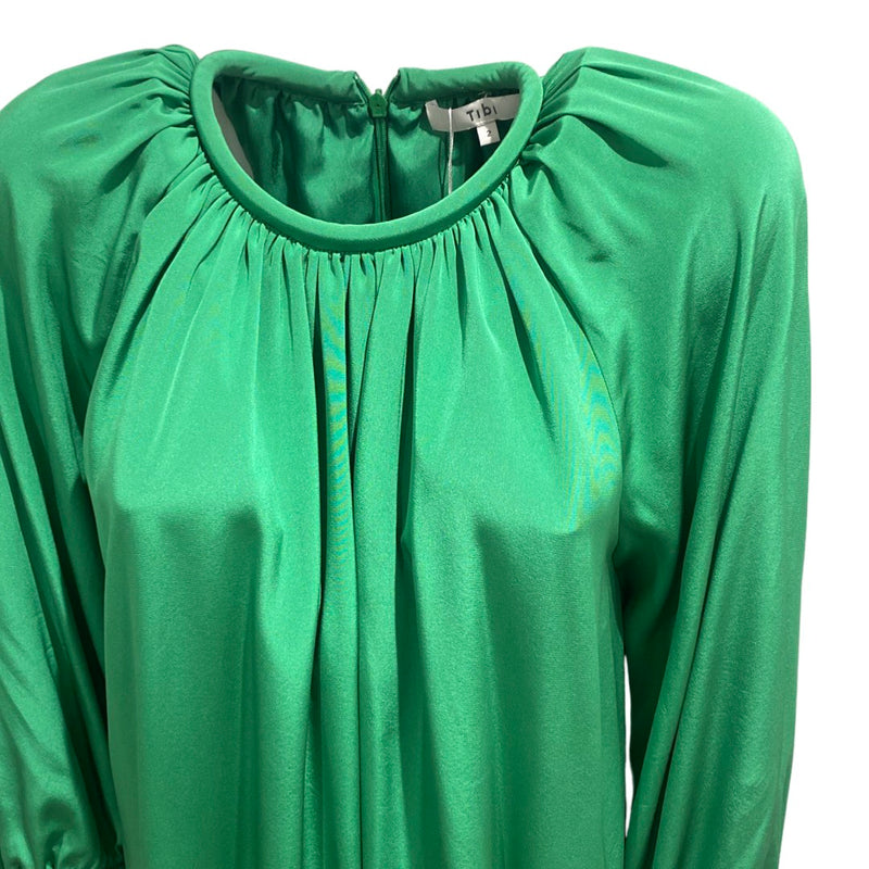 TIBI green silk dress