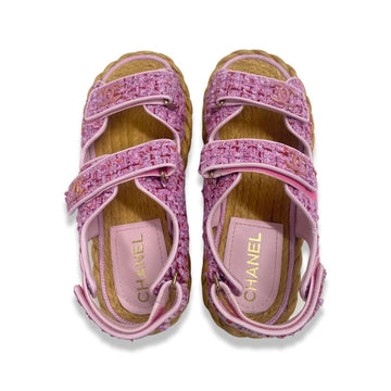 Dad sandals tweed sandal Chanel Pink size 40.5 EU in Tweed - 35612537