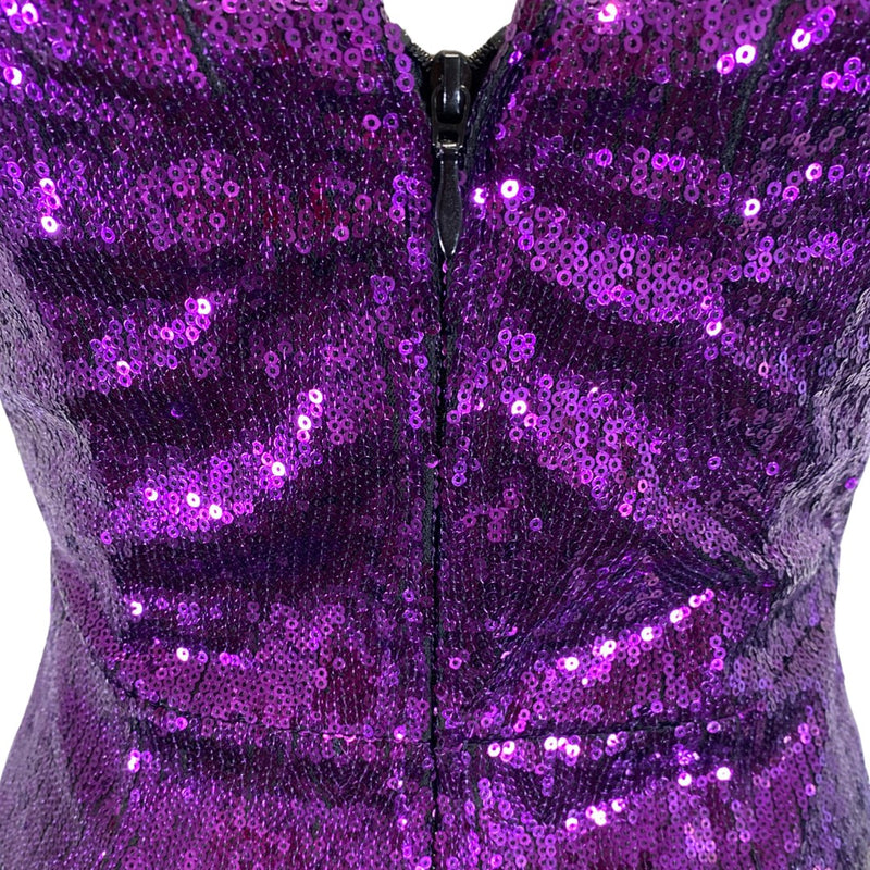 DUNDAS purple sequined jumpsuit with crystals