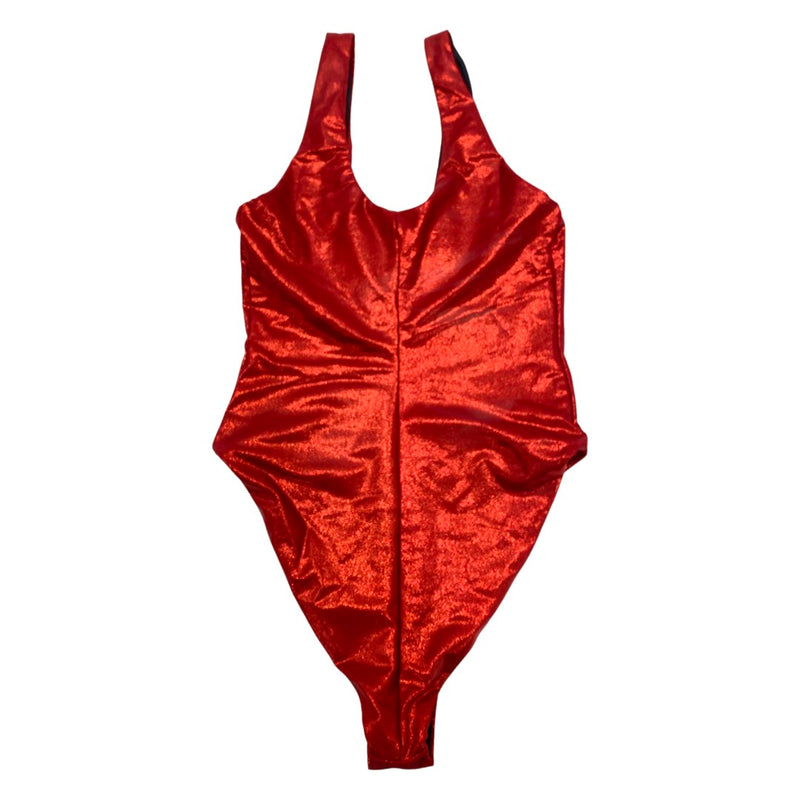 second-hand SAINT LAURENT metallic red bodysuit | Size XS