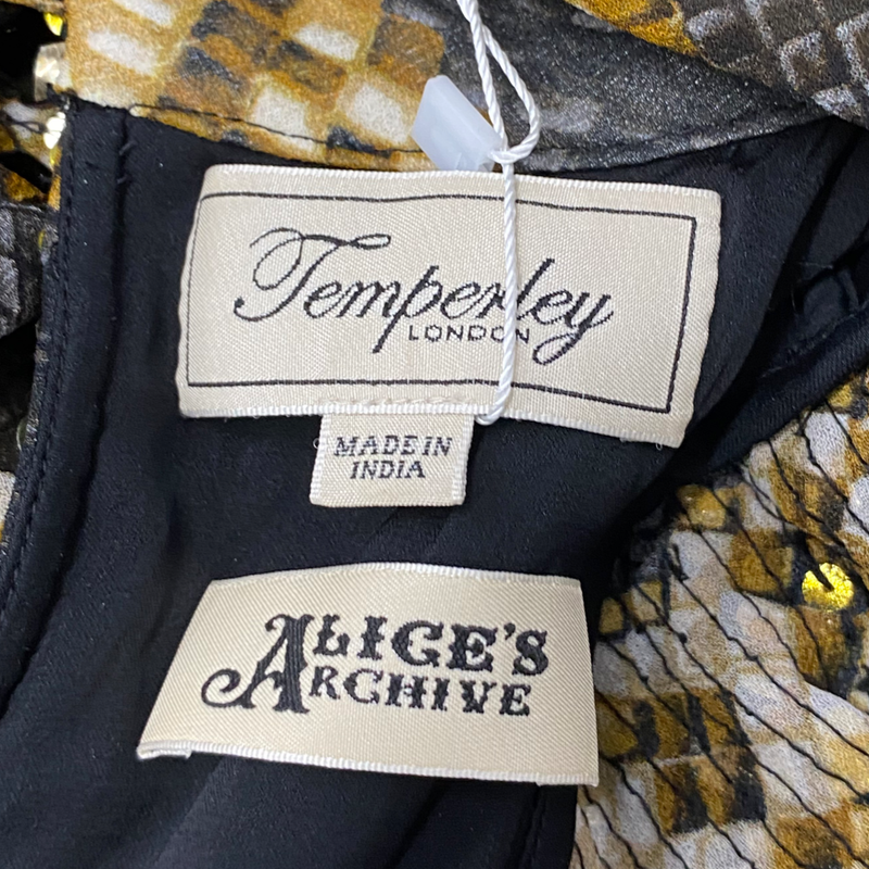 ALICE BY TEMPERLEY black and gold sequin dress