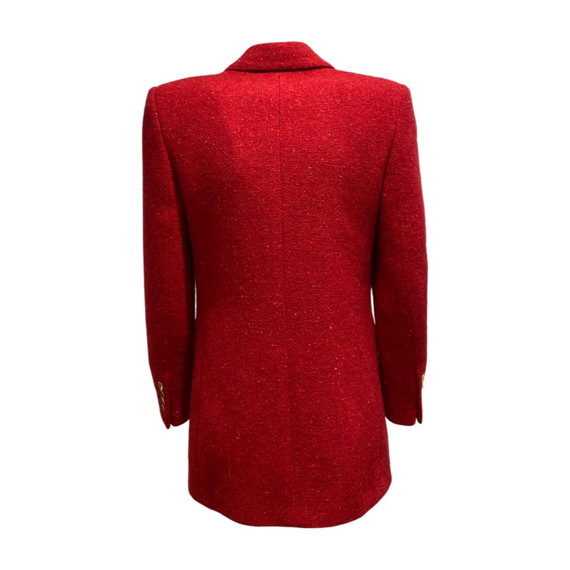 second-hand SAINT LAURENT red woolen double-breasted jacket | Size FR36