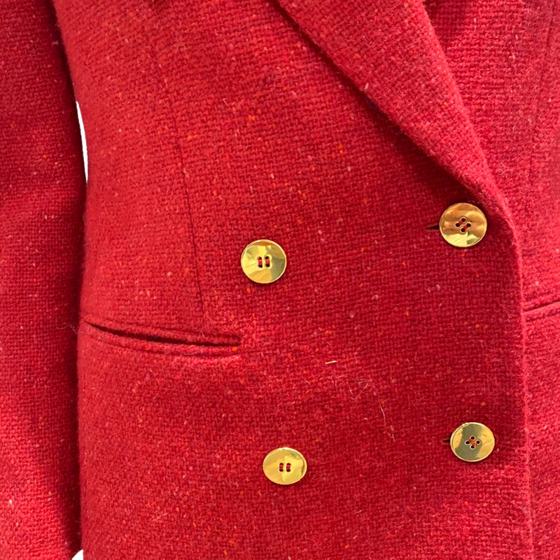 SAINT LAURENT red woolen double-breasted jacket