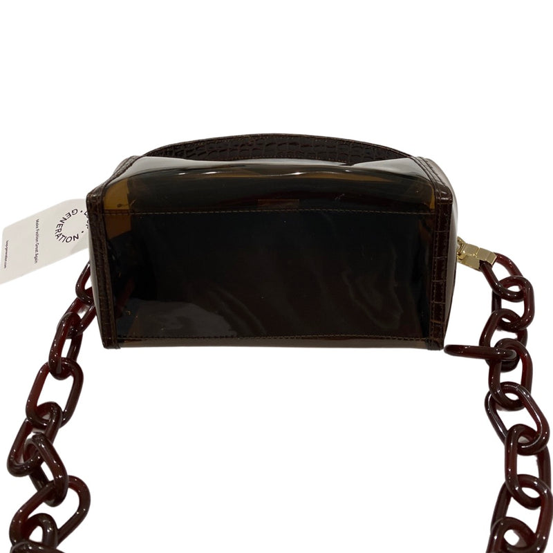GU_DE brown plastic and vegan leather handbag