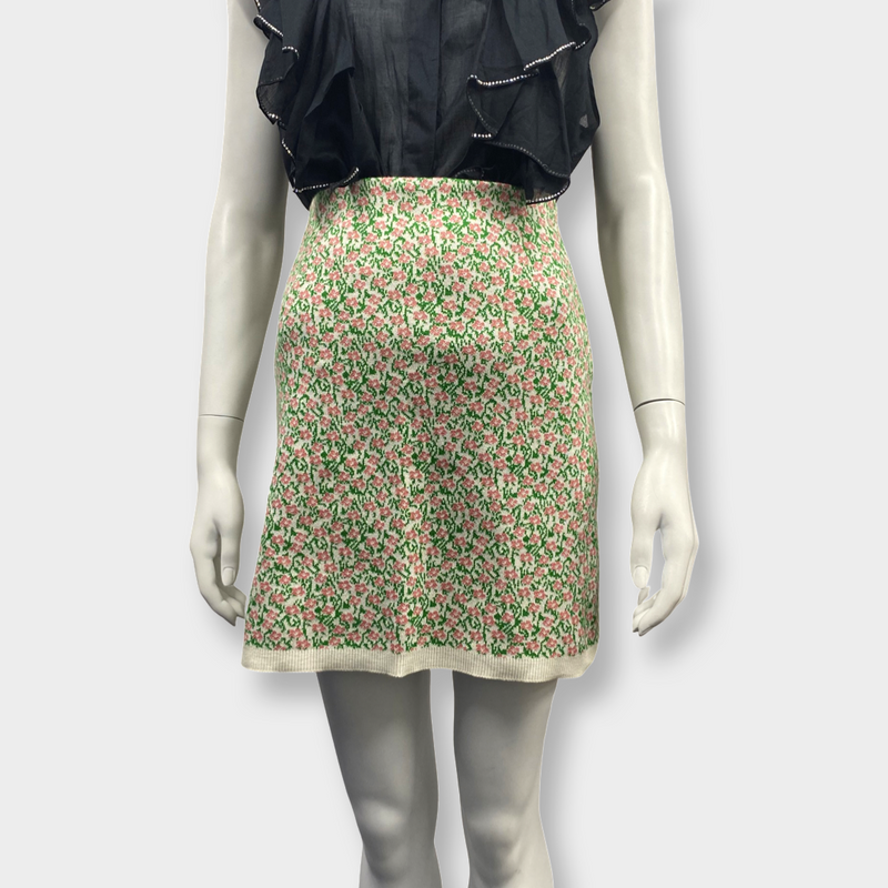 pre-worn MIU MIU floral pattern skirt