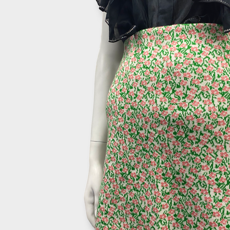 second-hand MIU MIU floral pattern skirt