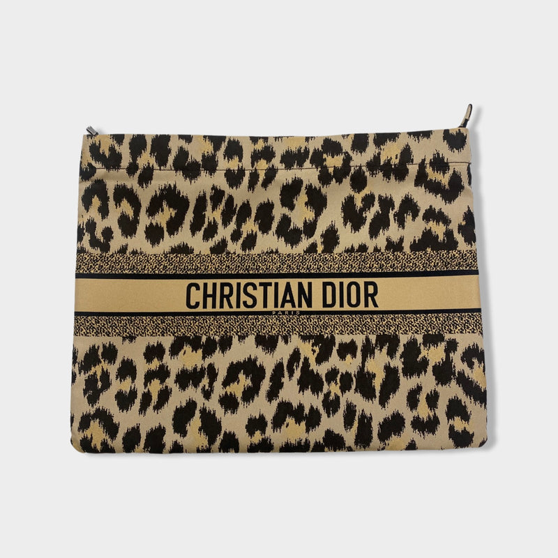 pre-owned CHRISTIAN DIOR animal print pouch