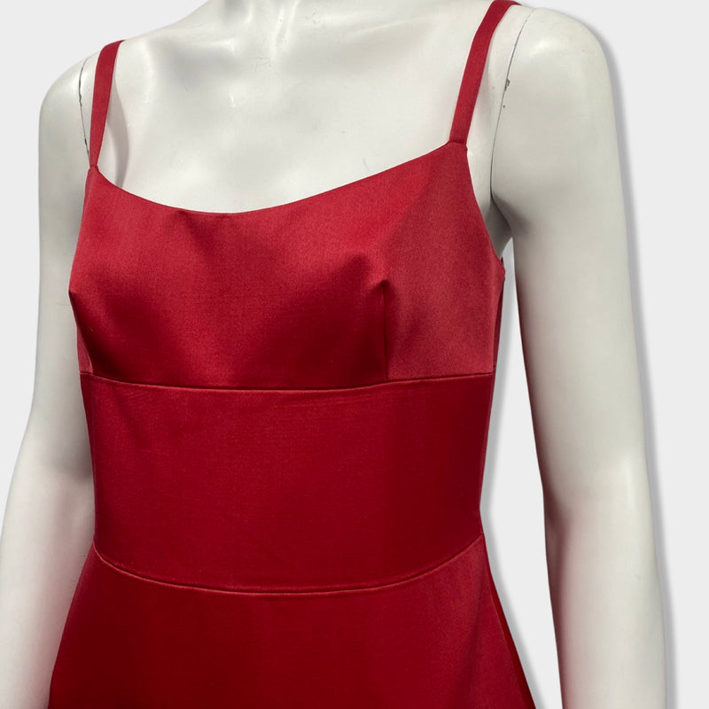 second-hand PRADA red wool and silk sleeveless dress | Size IT42