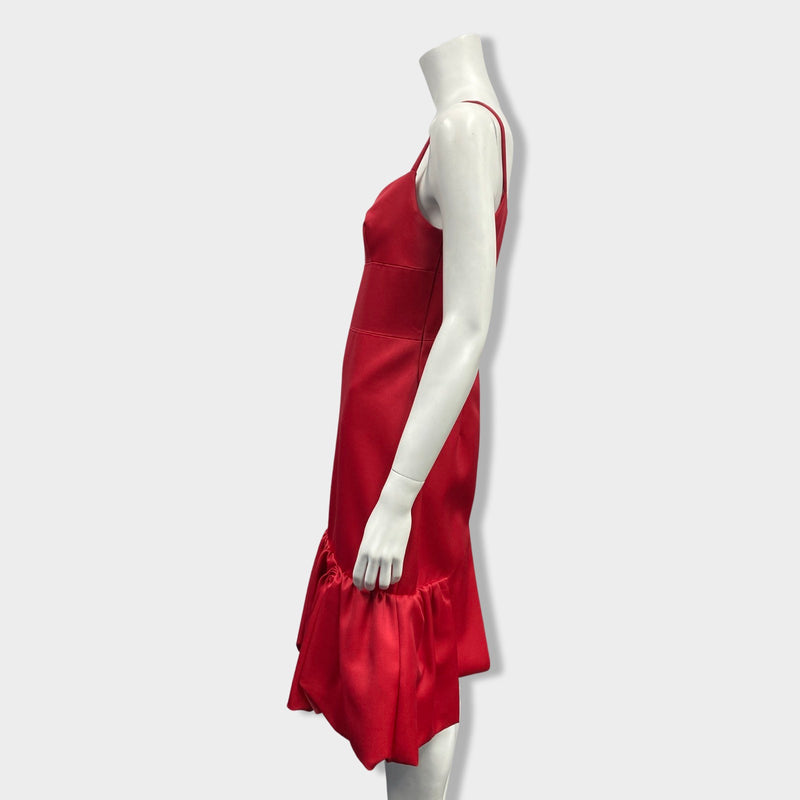 PRADA red wool and silk sleeveless dress