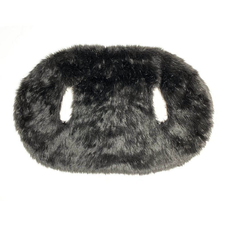 CHANEL black faux fur gilet