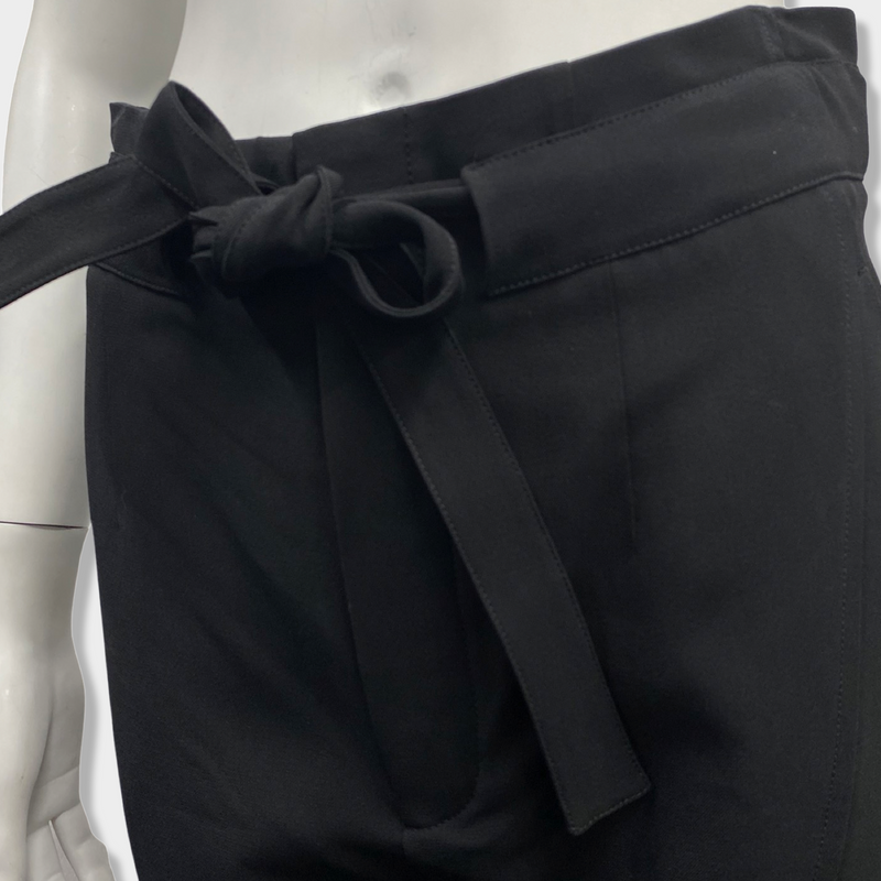 CHLOÉ black trousers with ribbon belt detail