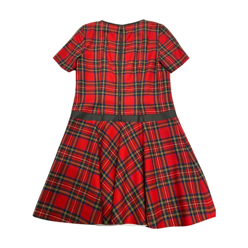pre-loved KARL LAGERFELD red checked woolen dress | Size FR40