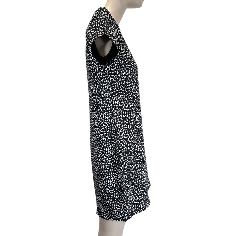 Saint Laurent black and white heart print padded shoulder dress