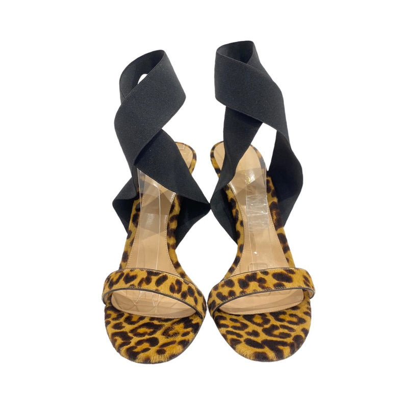 second-hand GIANVITO ROSSI animal print sandal heels | Size 41.5