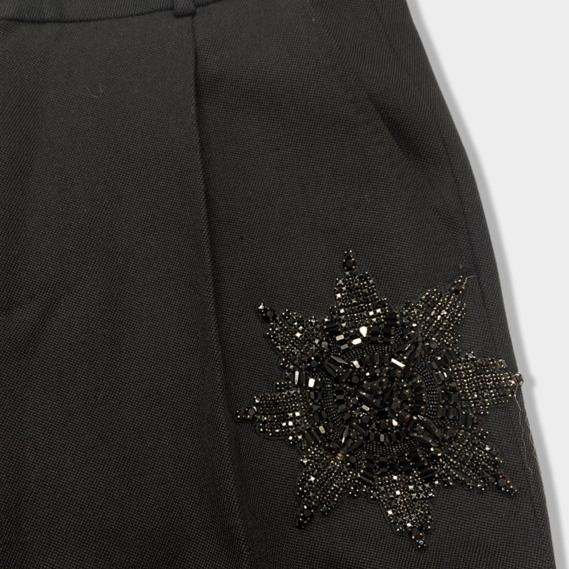 ALEXANDER MCQUEEN black wool trousers with crystals