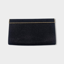 pre-owned JIMMY CHOO black glitter and gold clutch