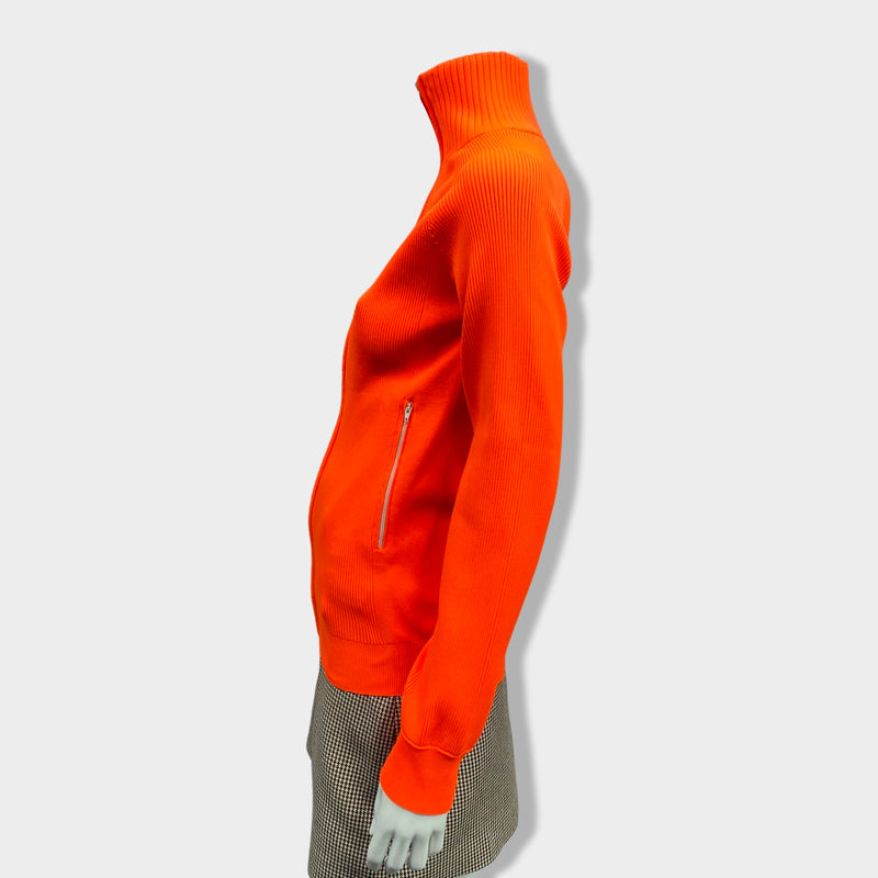 TIBI neon orange zipped cardigan