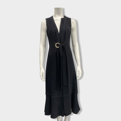 pre-owned PROENZA SCHOULER black viscose and silk sleeveless dress | Size UK6