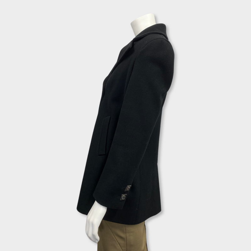 second-hand CHANEL black woolen coat | Size RF38
