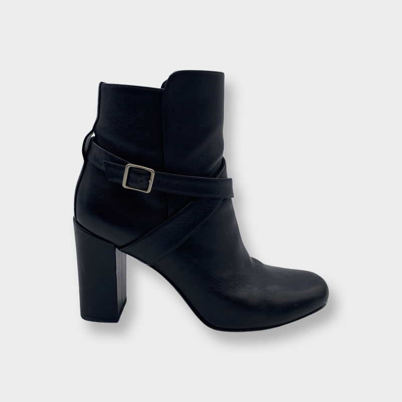 second-hand Saint Laurent black suede ankle boots