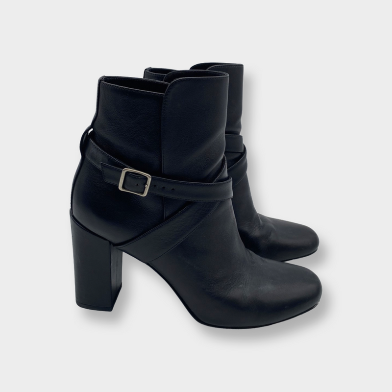 Saint Laurent black leather ankle boots
