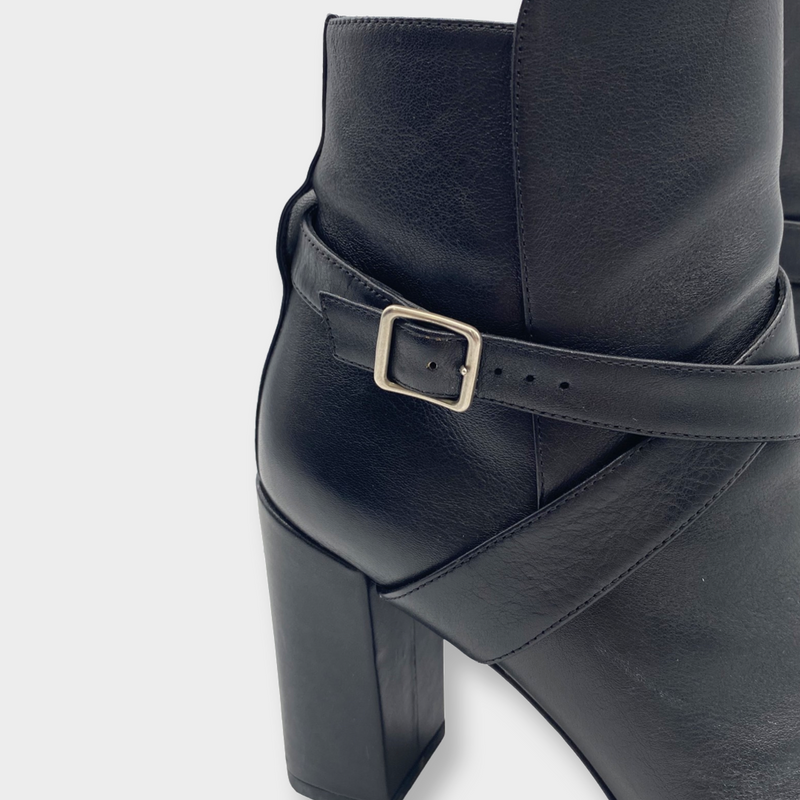 Saint Laurent black leather ankle boots