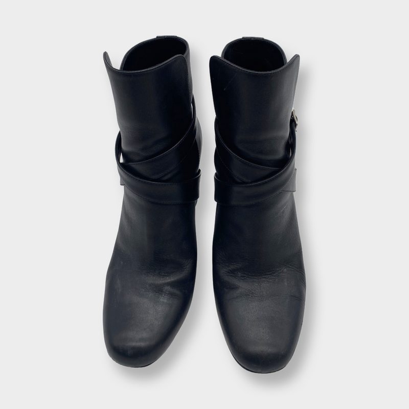 pre-worn Saint Laurent black suede ankle boots