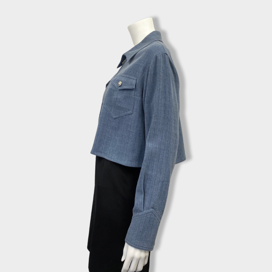 CHANEL blue cotton cropped jacket – Loop Generation