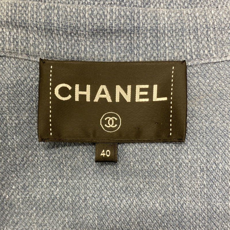 CHANEL blue cotton cropped jackets
