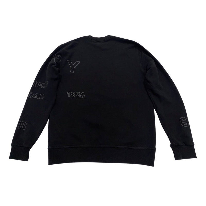 second-hand BURBERRY black logo cotton sweatshirt | Size S