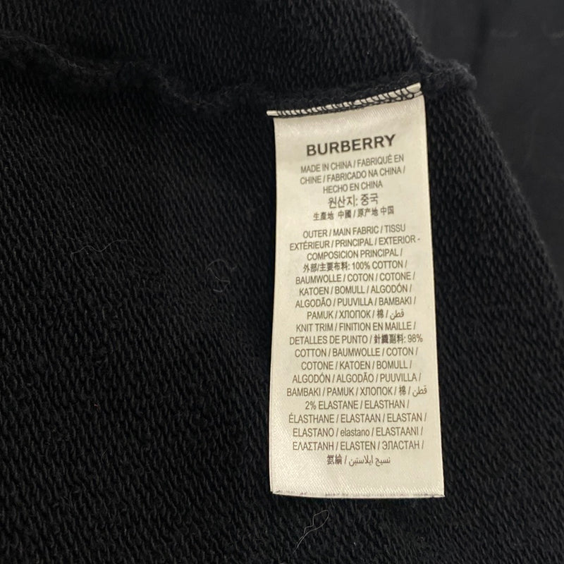 BURBERRY black logo cotton sweatshirt