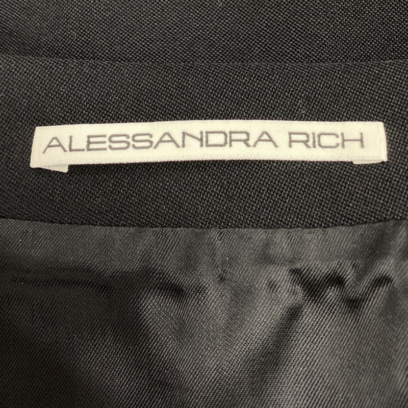 ALESSANDRA RICH black woolen mini skirt