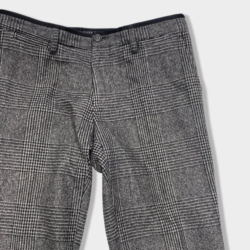 DOLCE&GABBANA D&G grey wool checked trousers