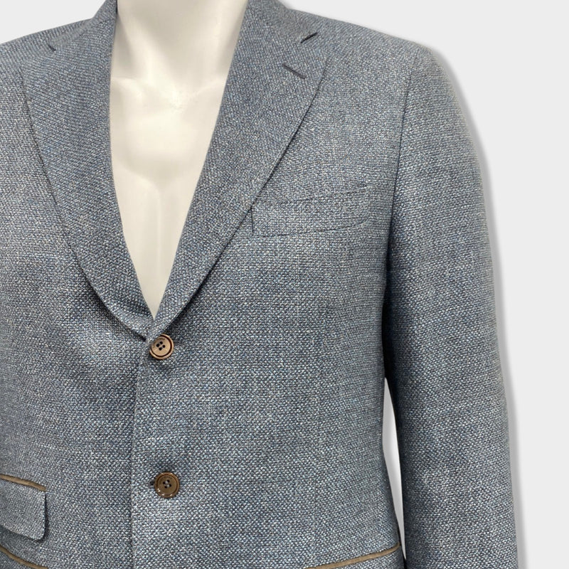 LORO PIANA blue wool and silk jacket