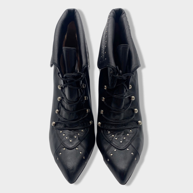 second-hand TABITHA SIMMONS black studded leather boots | Size EU40 UK7