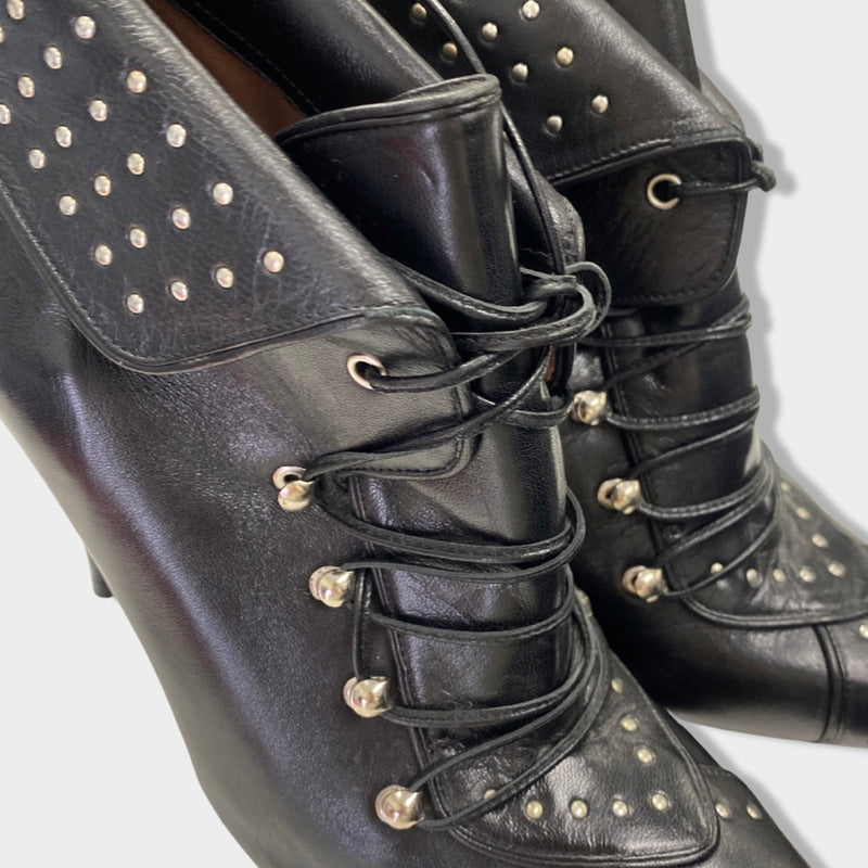 TABITHA SIMMONS black studded leather boots