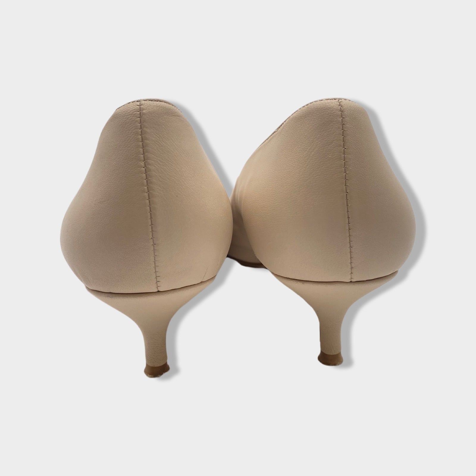FLATTERED Studio beige vegan leather kitten heel pumps Loop Generation