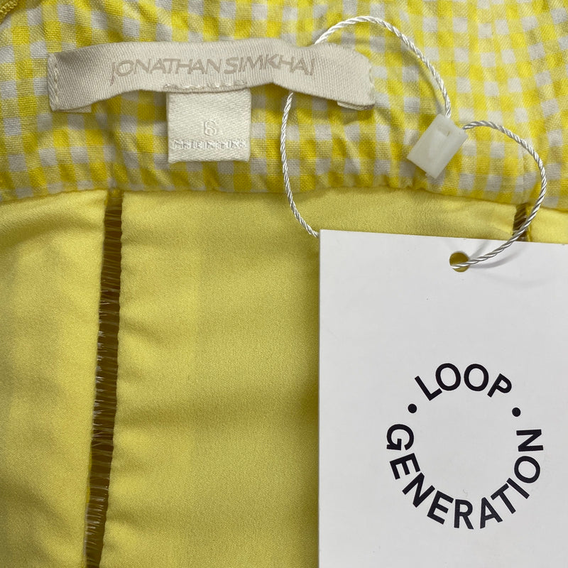 JONATHAN SIMKHAI white and yellow checked cotton maxi dress