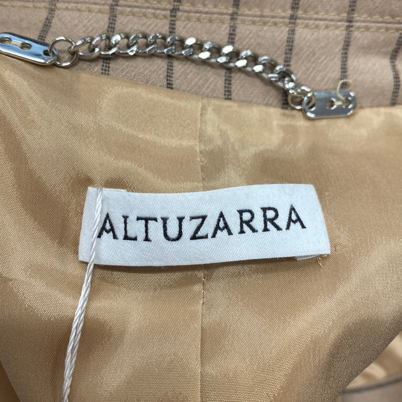 ALTUZARRA beige striped double-breasted woolen jacket