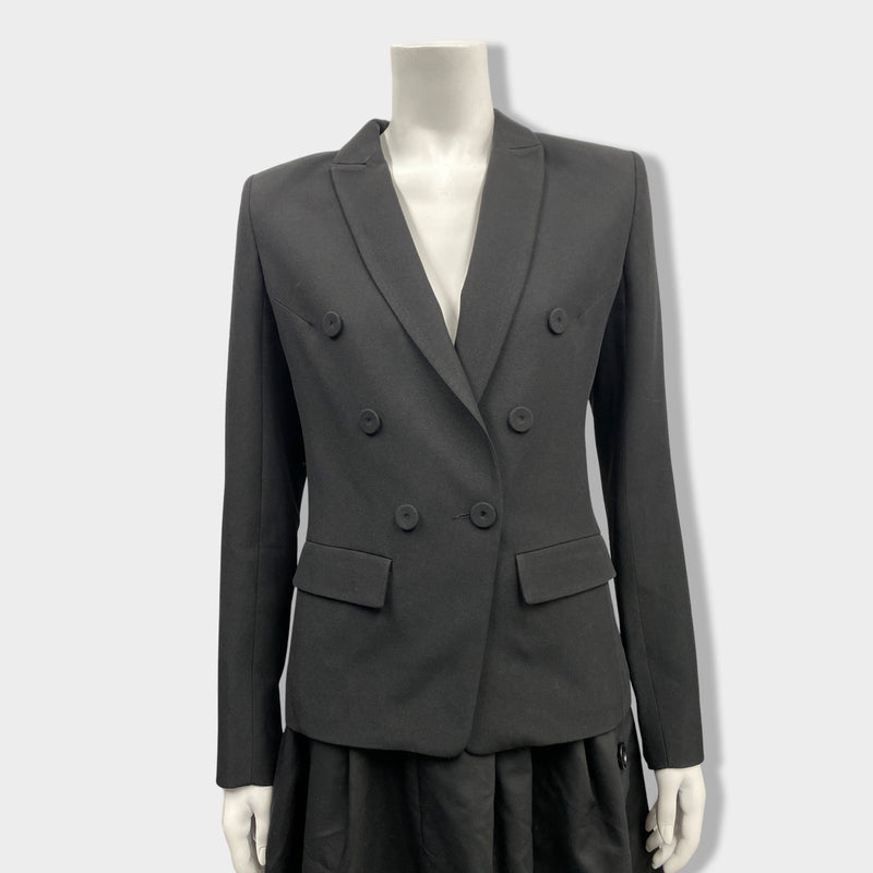 pre-owned ALEXANDRE VAUTHIER black double-breasted viscose jacket | Size FR38