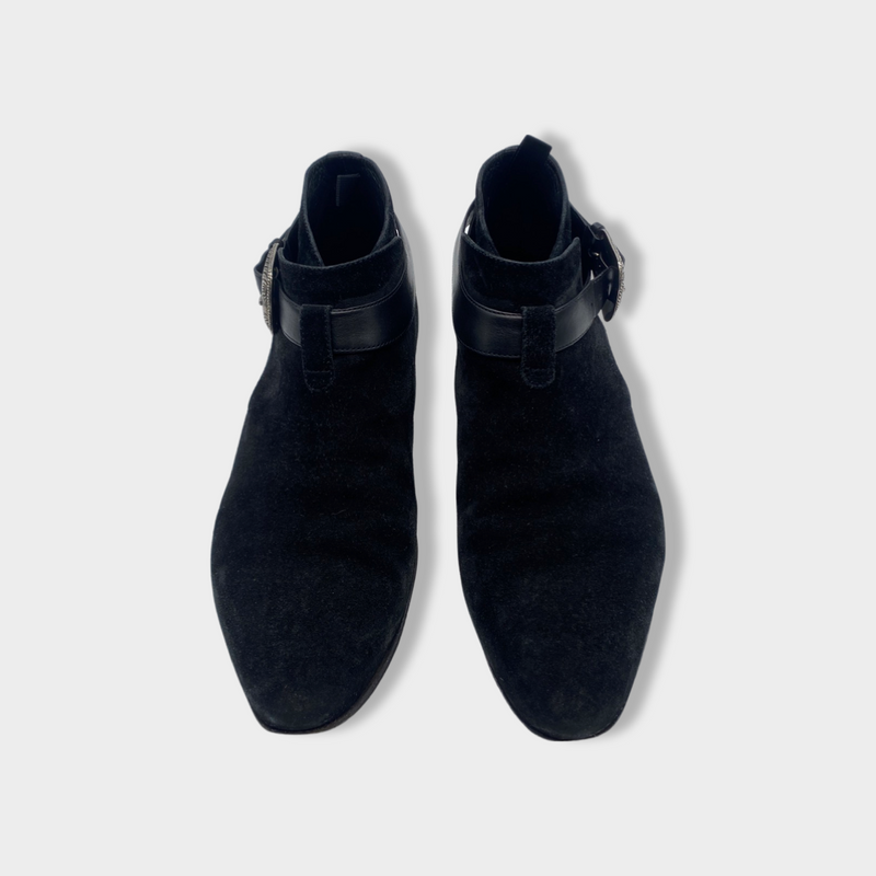 pre-owned SAINT LAURENT black suede boots | Size EU42 UK8