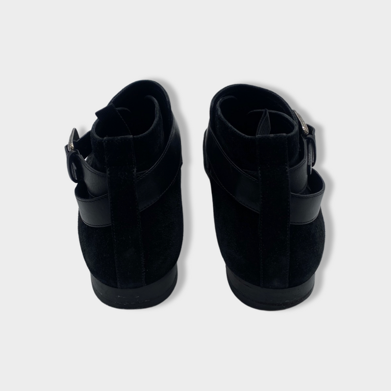 SAINT LAURENT black suede boots