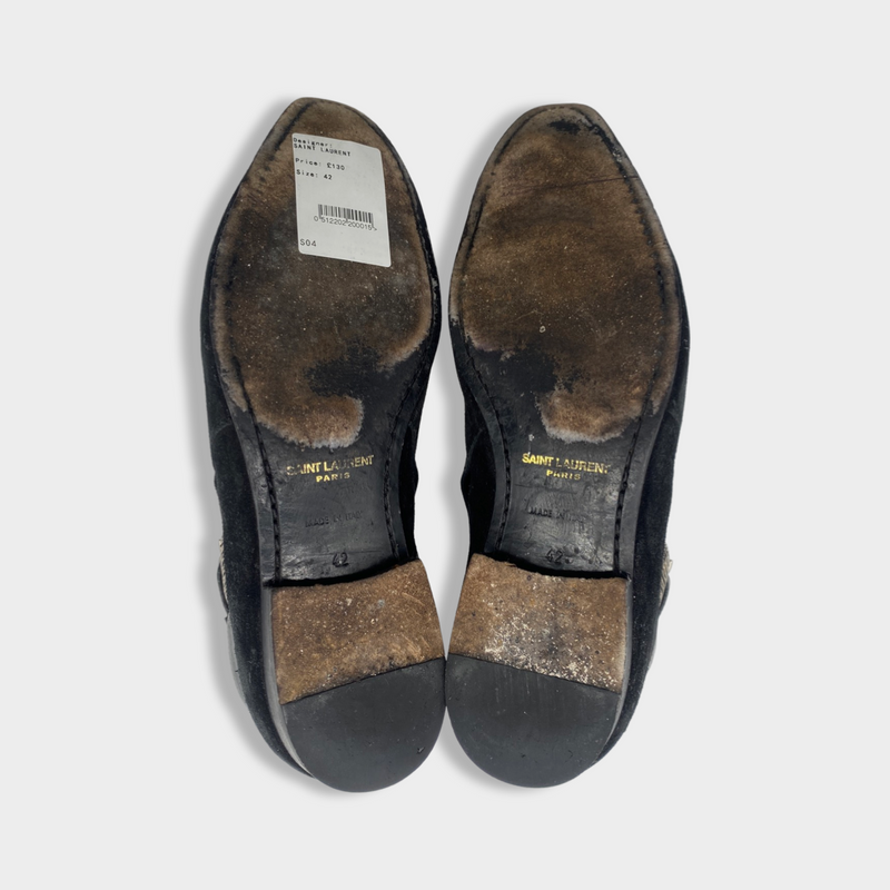 SAINT LAURENT black suede boots