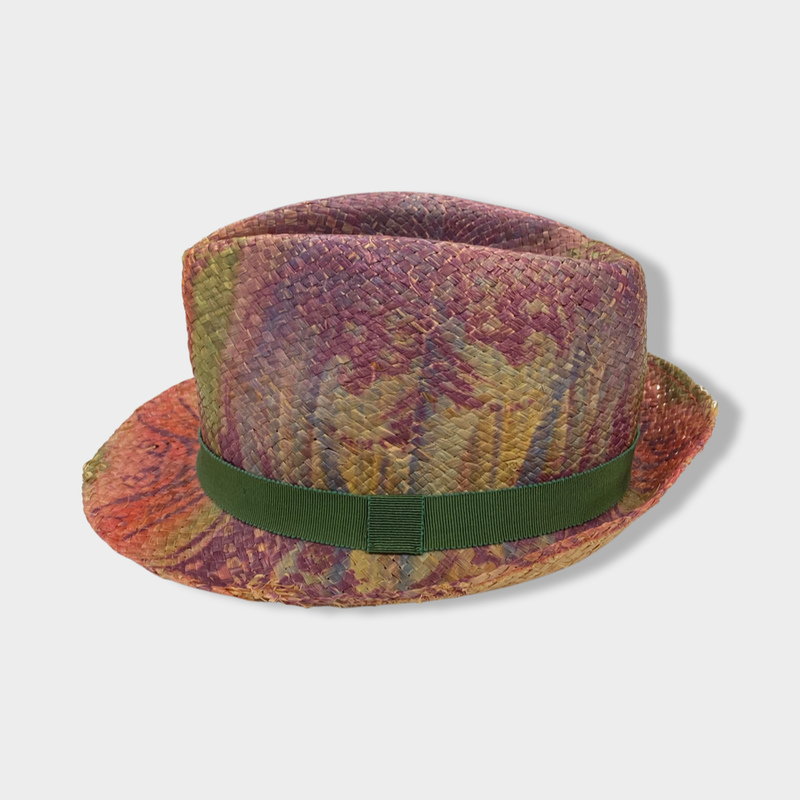 ETRO multi-coloured raffia effect hat