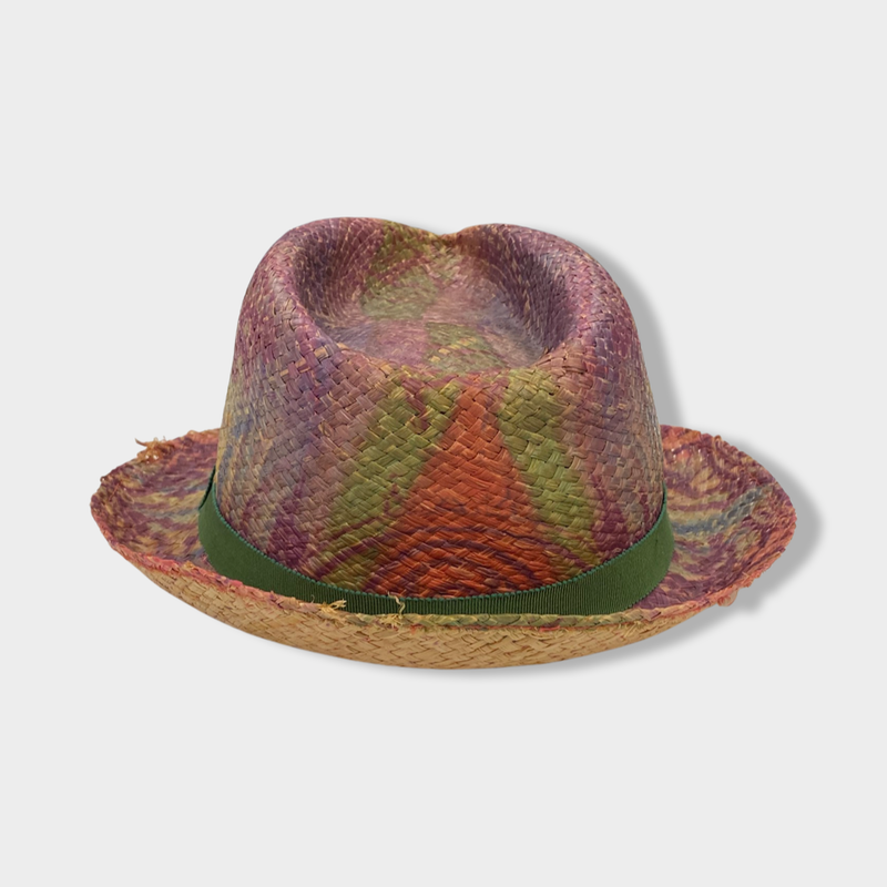 ETRO multi-coloured raffia effect hat