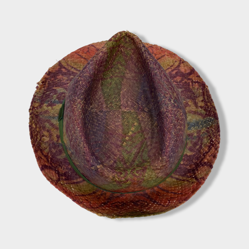 ETRO multi-coloured raffia effect hat